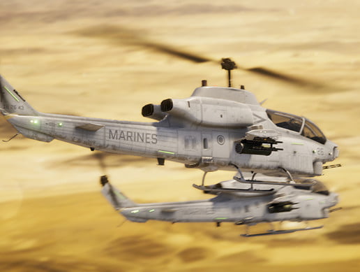 Unity Asset PBR Helicopter AH-1W SuperCobra free download
