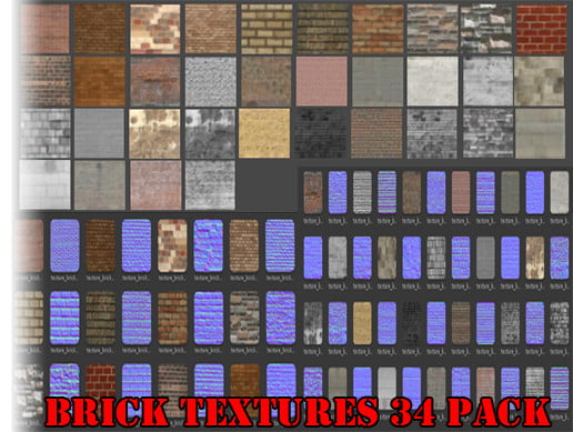 Unity Asset Brick Textures 34 Pack free download