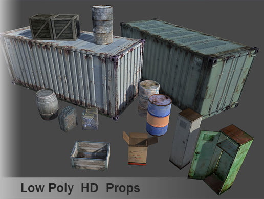 Unity Asset Low Poly Props Pack free download