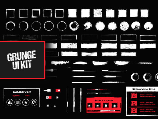 Unity Asset Grunge UI Kit free download