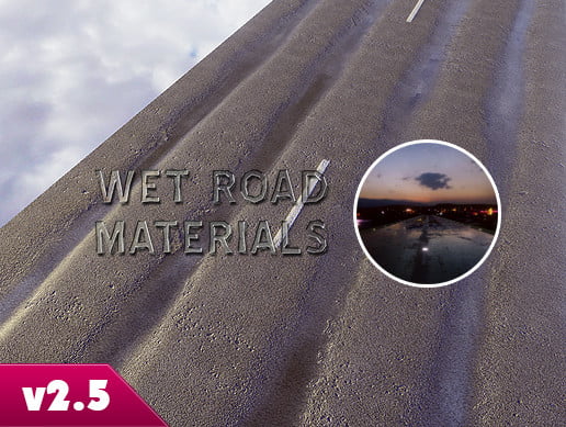 Unity Asset Wet Road Materials free download