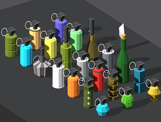 Unity Asset Low Poly Grenades free download