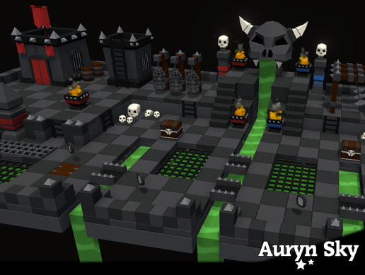 Unity Asset Dungeon - Low Poly Toon Battle Arena Tower Defense Pack free download
