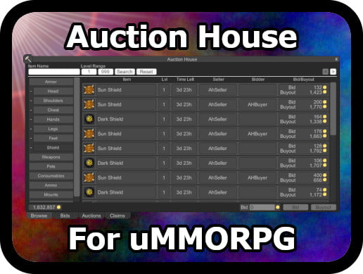 Unity Asset Auction House for uMMORPG free download