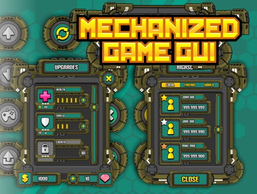 Unity Asset Mechanized Game GUI free download
