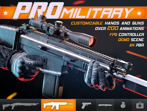 Unity Asset PRO Military Customizable FPS Character free download