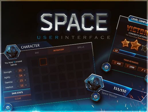 Unity Asset Space GUI THE INTERFACE OF THE FUTURE free download