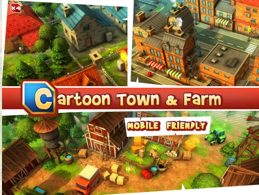 Unity Asset K4 Cartoon Town and Farm free download