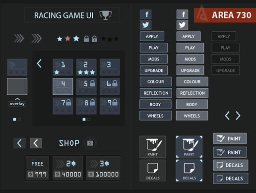Unity Asset Advanced Racing UI free download