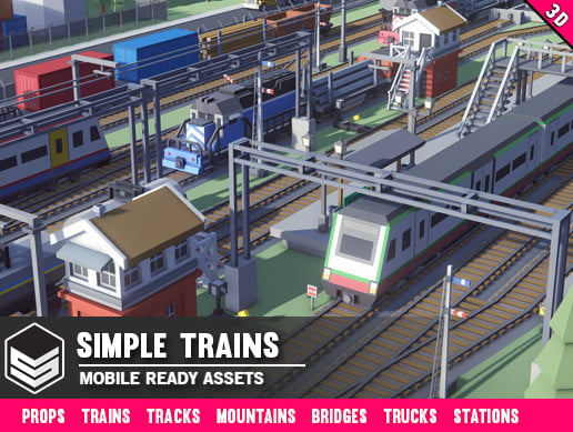 Simple Trains - Cartoon Assets