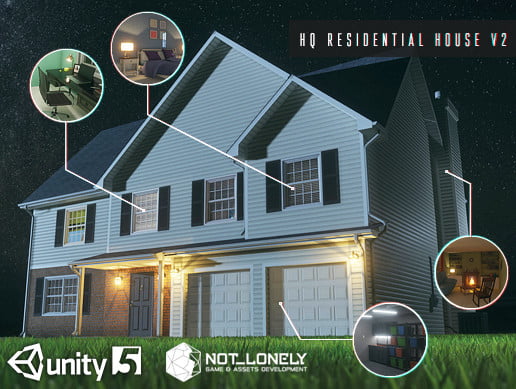 Unity Asset HQ Residential House free download