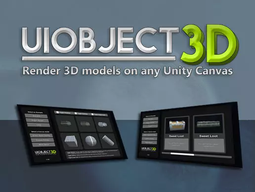 Unity Asset UIObject3D Render 3D Models on any Unity UI Canvas free download