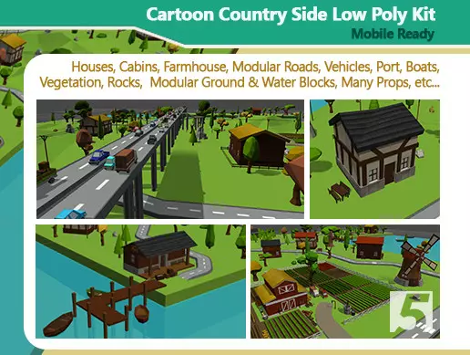 Unity Asset Big Exterior Cartoon Pack - Happy Cartoon Village free download