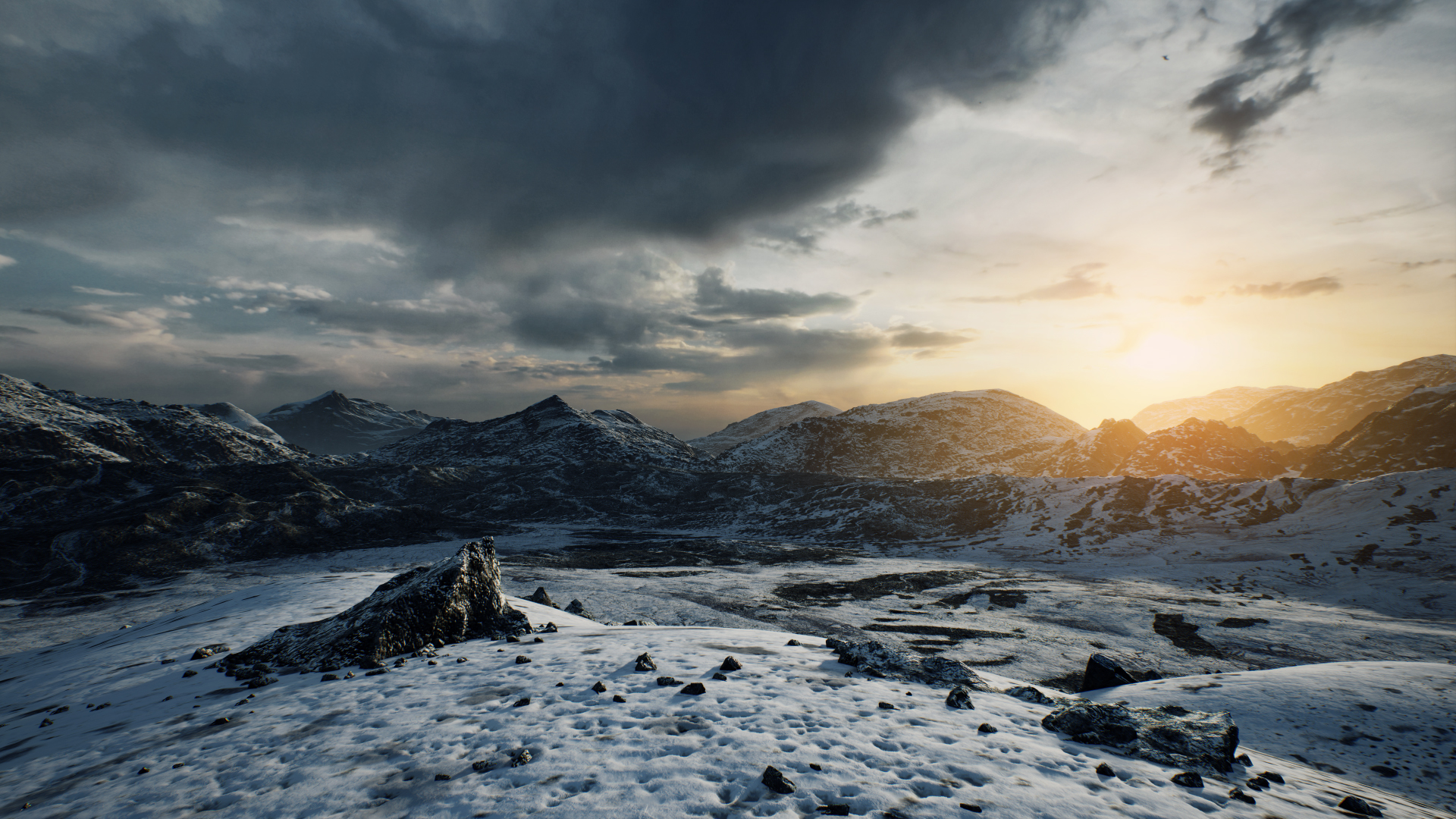 Packed mountains. Unreal engine 4.