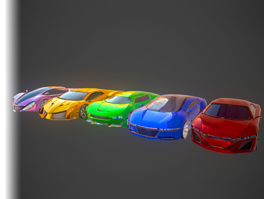 Five Race Cars Models Pack