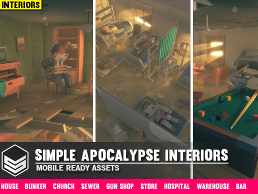 Simple Apocalypse Interiors - Cartoon Assets