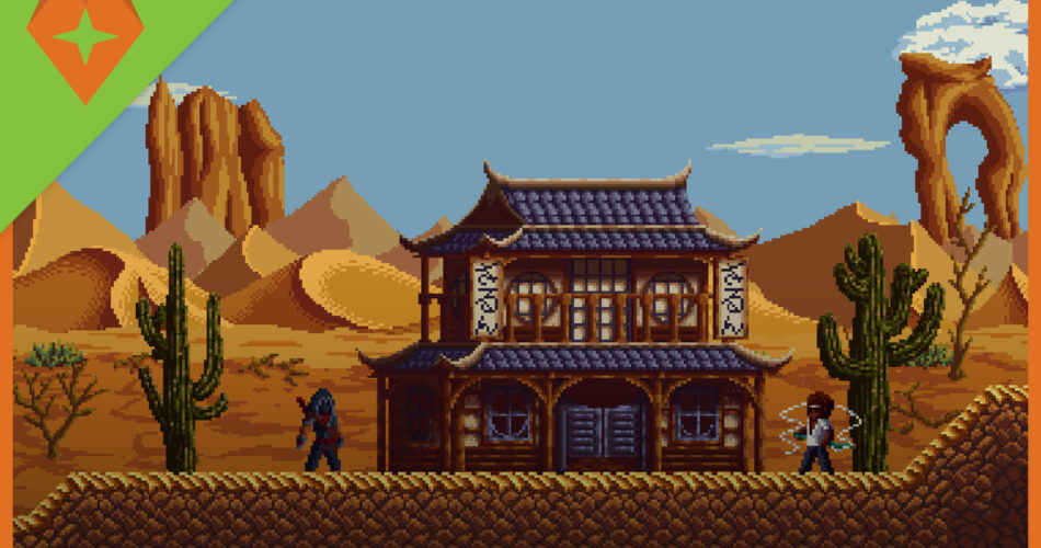 Pixelart Samurai Sideview Tileset - N1 - Wasteland